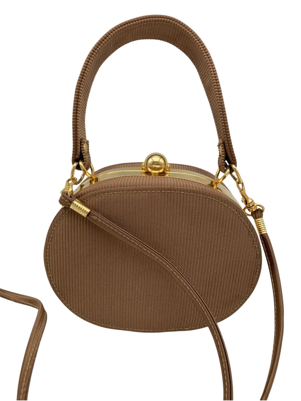Unbranded Vintage Circular Ribbed Satin Top Handle Bag